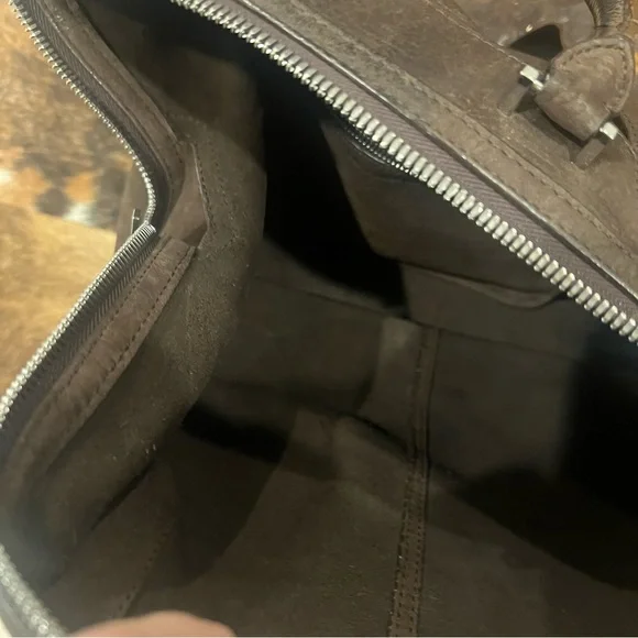 Alexander Wang Dark Brown Nubuck Leather Emile Satchel - Picture 9 of 10